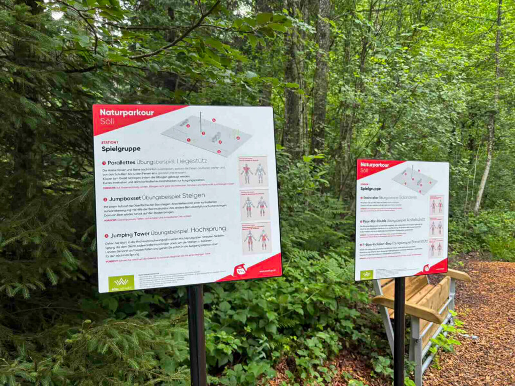 Infotafeln zum Naturparkour Söll im Wald