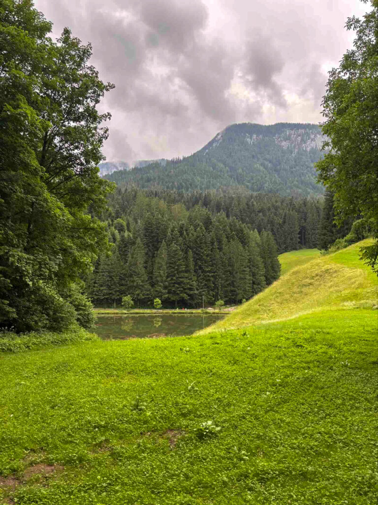 Moorsee bei Söll mit Blick auf die umliegende Berglandschaft