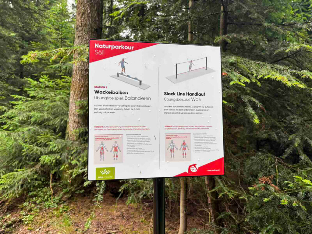 Übungsanleitung an einer Station im Naturparkour Söll