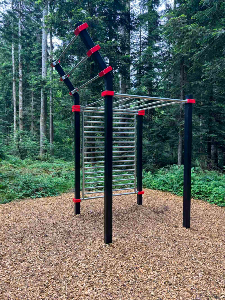 Klimmzugstangen im Naturparkour Söll im Wald